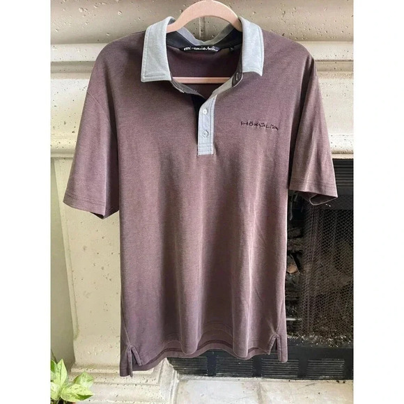 Travis Mathew Men's Polo Shirt Size‎ L Purple Cotton Blend Collared Casual - Picture 1 of 9